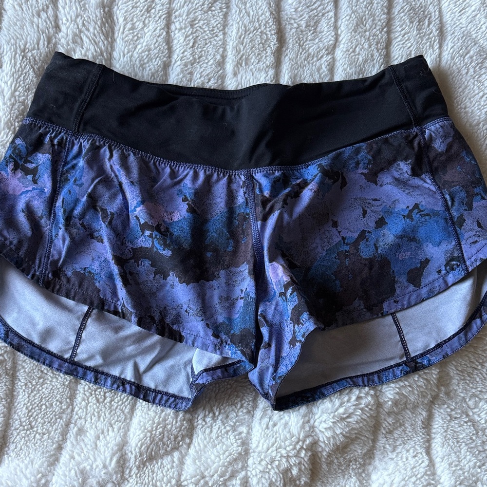 lululemon athletica Black and Blue Athletic Shorts